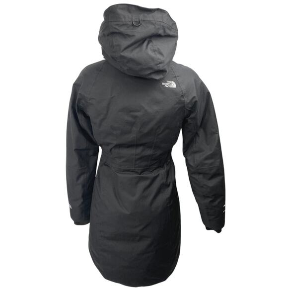 The North Face Black Long Sleeve Hooded Hoodie Trench Parka Coat Jacket Size XS - Picture 3 of 7